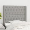 vidaXL Čelo postele so záhybmi bledosivé 103x16x118/128 cm látka - Sivá - 115711-63204