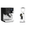 Rancilio Silvia BC PID, black + Eureka Helios 65, white