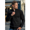 Pánsky sveter na krátky zips čierna 3XL