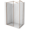 Mexen Kioto-F sprchová stena Walk-in s rámom 160 x 120 cm, transparentná 8 mm, ružové zlato - 800-160-202-04-60-120