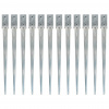 zahrada-XL Kotviace hroty 12 ks, strieborné 7x7x90 cm, pozinkovaná oceľ 145406