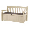 Keter Eden Garden Bench BE 610300 - Záhradná lavica s podrúčkami a úložným priestorom, 127 x 48,26 x 38,1 cm, béžová