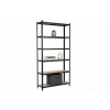 Lakovaný kovový regál Mamutex Standard 2400x1200x400 mm – 6 políc, nosnosť 1050 kg, čierny