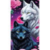 Diamantový obraz Biely a čierny vlk