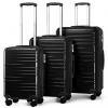 British Traveller K2391L Sada 3 kufre spinner 54cm 64cm 74.5cm Čierna ABS