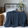 Mušelínová deka na posteľ Dark navy