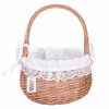 Veľkonočný košík, prútený košík na požehnanie jedla , biela dekorácia , čipka