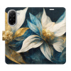 Flip pouzdro iSaprio - Xiaomi Redmi A5 - Gold Flowers s kapsičkami na karty (Flipové knížkové pouzdro, obal, kryt iSaprio s přihrádkami na karty a motivem)