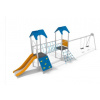 Playground System Detské ihrisko z nerezu so šmykľavkou a dvojhojdačkou - 11504