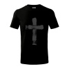 Jesus kríž štetcom - Tričko detské bavlnené - 146 cm/10 rokov ( Čierna )