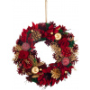MagicHome Vianoce Veniec MagicHome Vianoce, závesný, červeno-zlatý, 30 cm