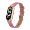 eses Kožený vlnitý remienok pre Xiaomi Smart Band 8 a 9 - Ružový