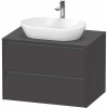 DURAVIT Ketho 2 závesná skrinka pod umývadlo na dosku, 2 zásuvky, 800 x 550 x 568 mm, grafit super matná, K24895080800000