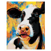 Diamantové maľovanie - FAREBNÁ KRAVA Rámovanie: vypnuté plátno na rám, Rozmer: 40x50 cm