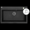 Laveo Tau, 1-komorový granitový drez 800x500x215 mm, čierna škvrnitá, LAV-SBT_7108