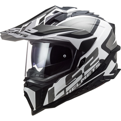 LS2 Helmets LS2 MX701 EXPLORER ALTER MATT BLACK WHITE