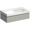 Geberit Xeno 2 - Skrinka pod umývadlo 900 mm, s odkladacou plochou, zásuvka s LED svietidlom, sivobéžová 500.514.00.1