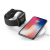 2v1 bezdrôtová nabíjačka, pre telefón a Apple Watch, biela, 5V, 10W, Qi