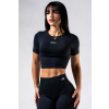 Seamless crop top s krátkym rukávom POWER 891 black NEBBIA Veľkosť: XS