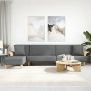 Pohovka v tvare L tmavosivá 279x140x70 cm látka-ForU-3157212