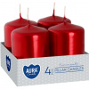 Bispol Adventné sviečky SW40/60 – červené metalické, sada 4 ks