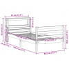 vidaXL Posteľný rám s čelom biely 75x190 cm borovicový masív - Hnedá - 229542-235600