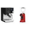 Rancilio Silvia BC PID, black + Eureka Helios 65, ferrari red