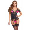Cottelli Elegant Satin Shine Basque with Stimulating Pearls 2633205 Black XL