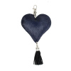 Mars & More Kľúčenka modré srdce z hovädzej kože sa strapcom - 19 * 11 * 3cm - Mars & More