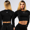 NEBBIA - Seamless crop top s dlhým rukávom POWER 892 (black) - XS