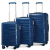 British Traveller K2391L Sada 3 kufre spinner 54cm 64cm 74.5cm Modrá ABS
