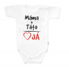 Body krátky rukáv s vtipným textom Baby Nellys, Máma+Táta, biele 86 (12-18m)