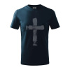 Jesus kríž štetcom - Tričko detské bavlnené - 134 cm/8 rokov ( Tmavomodrá (veľmi tmavá - skoro čierna) )