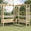 vidaXL Rohová pergola s lavičkou, impregnovaná borovica - Zelená - 148169-97380