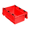 Univerzálné stohovatelné nádoby classic-line D, s vekom, 600 x 400 x 299 mm, červené, BJ = 3 kusy
