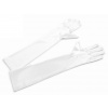 Plesové rukavice biele saténové 45cm