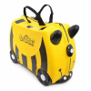 Jazdiaci kufor Trunki pre deti, žltá včielka, odrážadlo na ťahanie
