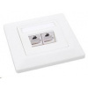 Solarix Zásuvka CAT6 STP 2 x RJ45 pod omietku biela SX9-2-6-STP-WH