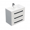 Swiss aqua technologies Koupelnová skříňka s černou úchytkou a umyvadlem SAT Cube Way 80x76,5x46 cm bílá lesk CUBE46C803BIMOD