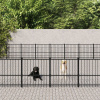 vidaXL Vonkajšia voliéra pre psy oceľová 84,68 m² - Čierna - 175232-109471