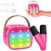 PRENOSNÝ KARAOKE REPRODUKTOR + 2X BLUETOOTH MIKROFÓN, ZÁBAVNÁ HRAČKA NA PÁRTY