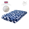 DRYBED Premium Vet Bed Floral tmavomodrý & biely 100 x 75 cm
