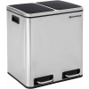 SONGMICS Odpadkový kôš LTB30H na triedený odpad, 2 x 15 L, strieborno / čierny