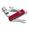 Vreckový nôž Victorinox Nail Clip 580 - 8 funkcií červený priehľadný