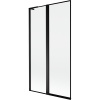 Mexen Mist L vaňová zástena s dvojkrídlovými dverami, ľavá 100 x 150 cm, čierny rám, čierna - 8A9L-100-011-70-70-L
