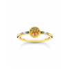 Thomas Sabo TR2457-488-7-54 Gold-plated ring w. palm tree and coloured stones