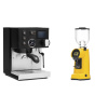 Rancilio Silvia BC PID, black + Eureka Helios 65, yellow