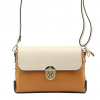 Dámska kožená kabelka cez rameno Luka 20-052 v koňakovo-béžovej farbe 23,5 x 15,5 x 9 cm