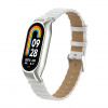 eses Kožený vlnitý remienok pre Xiaomi Smart Band 8 a 9 - Biely