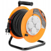 Strend Pro 213277 Kabel Strend Pro CR038, prodlužovací kabel, L-30 m, 4x zásuvka, IP44, černá guma, na bubnu